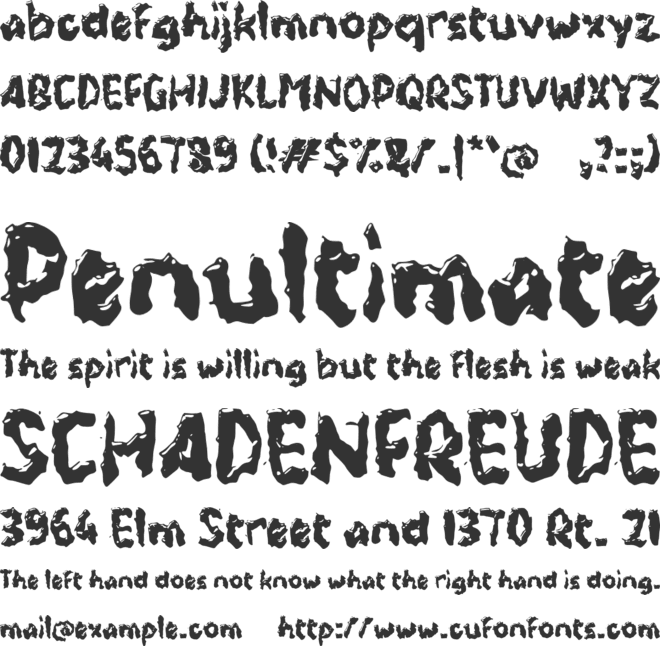 Yabrason font preview