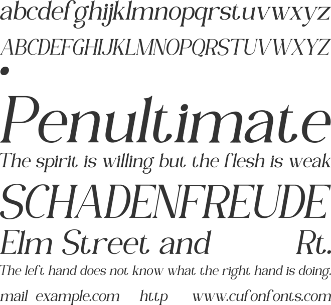 VELOURA font preview