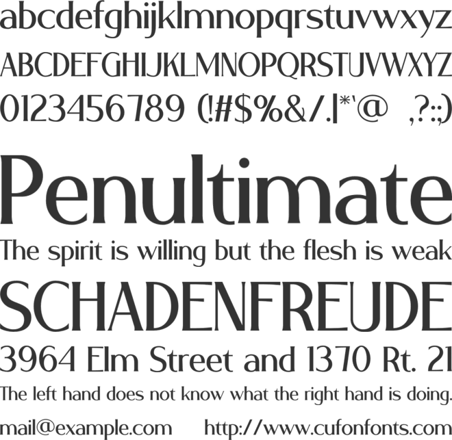 VALERIE font preview