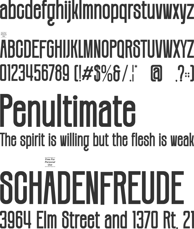 Grades font preview