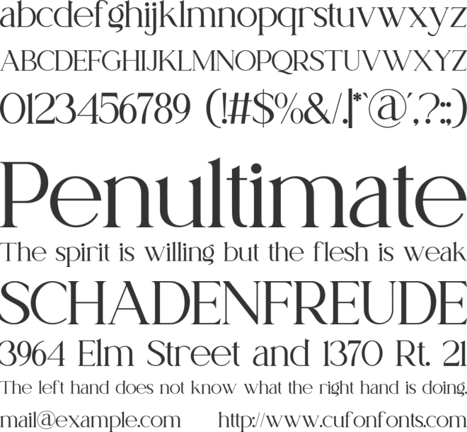 Pethra font preview