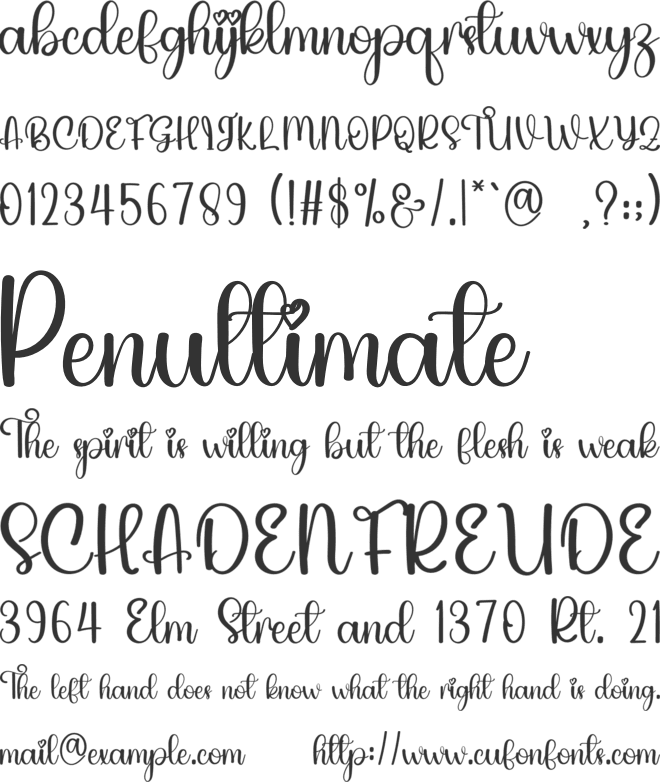 Signature Mild font preview