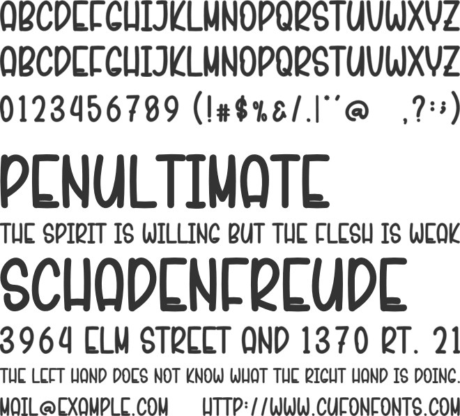 Deary Handmade font preview