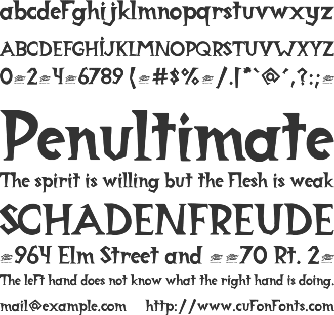 Sinister Chapter font preview