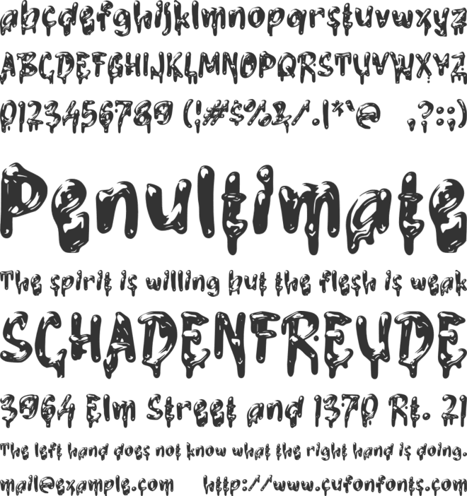 Zabloody font preview