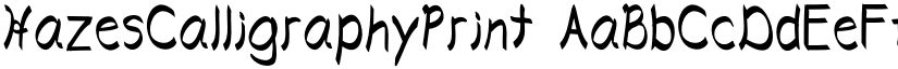 HazesCalligraphyPrint font