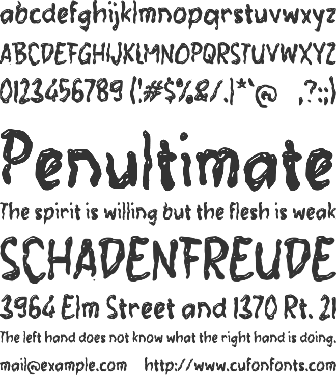 Zabhure font preview