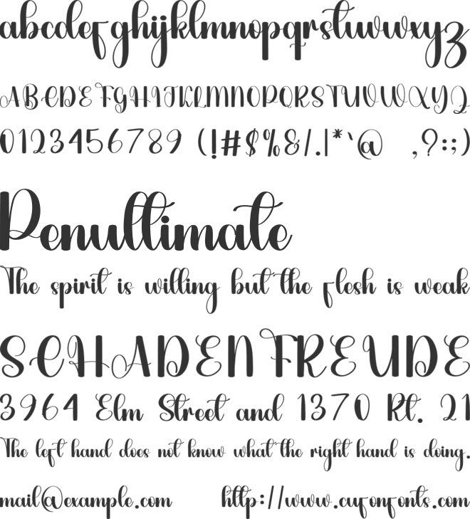 Smale Birthday font preview