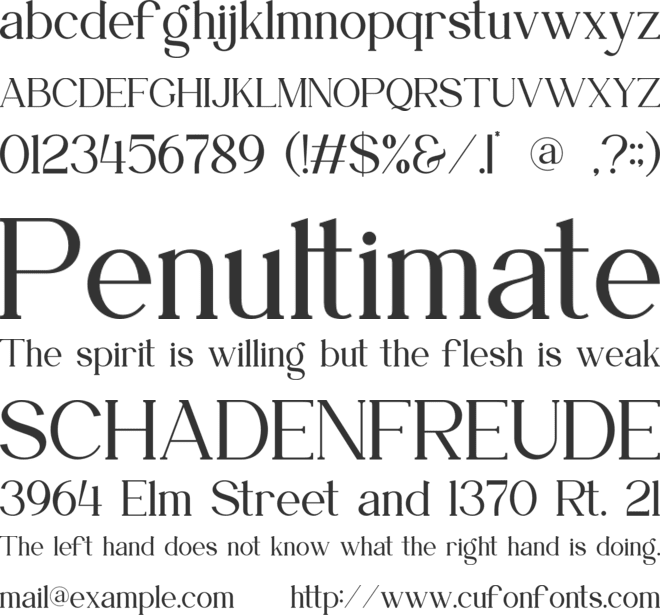 Cyendra font preview