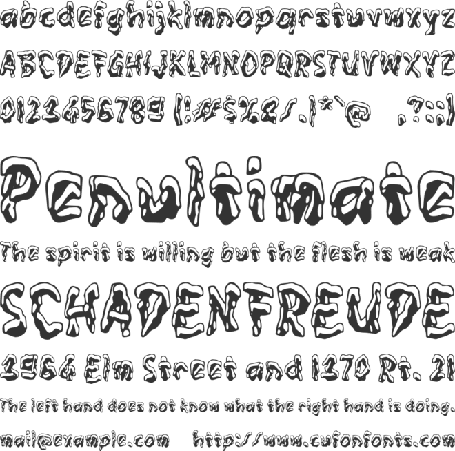 Zabrozen font preview