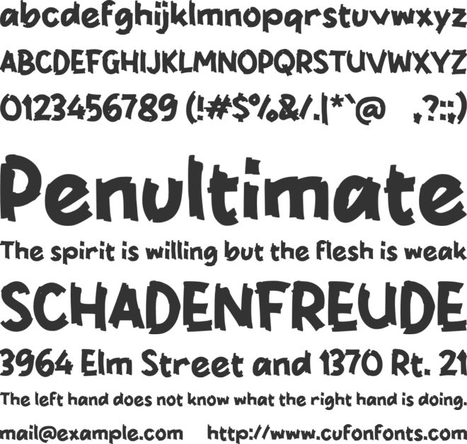 Zabbery font preview