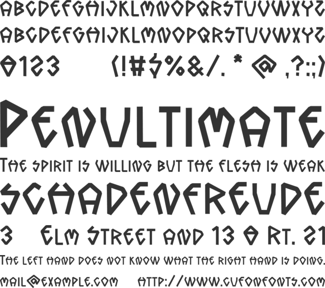 MGF Kronkeld Personal Use font preview