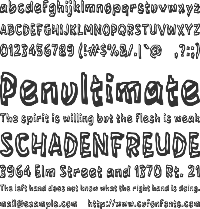 Zabagemy font preview