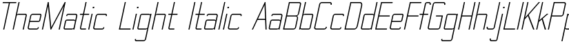 TheMatic Light Italic font