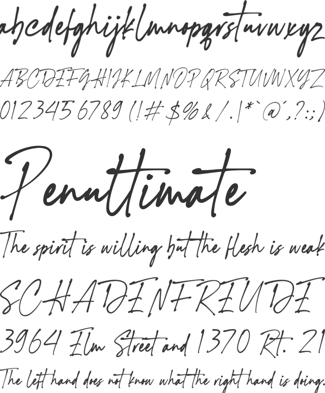 Hunthelir Souther font preview