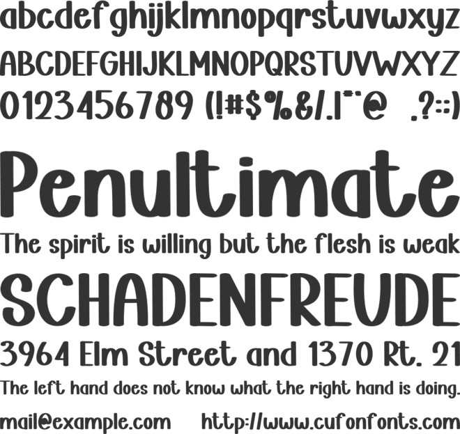 Cartoon Design font preview