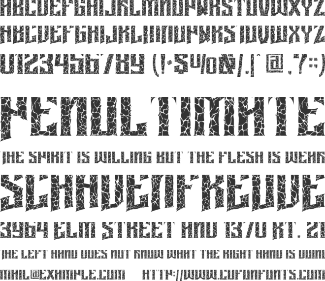 Darkore - Personal use font preview