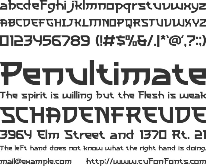 Kanzuri font preview