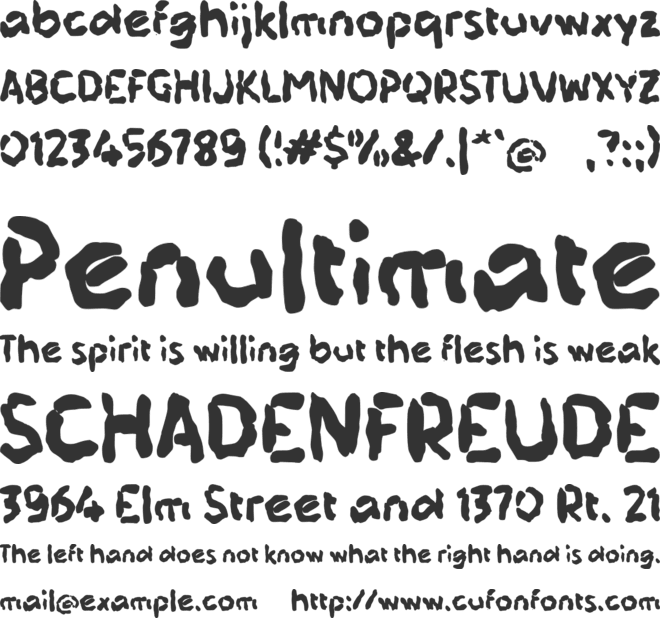 Zabinezer font preview