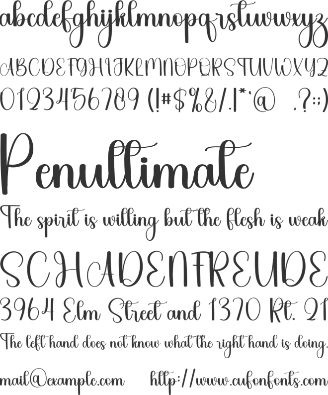 Candle font preview