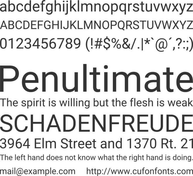 Roboto font preview