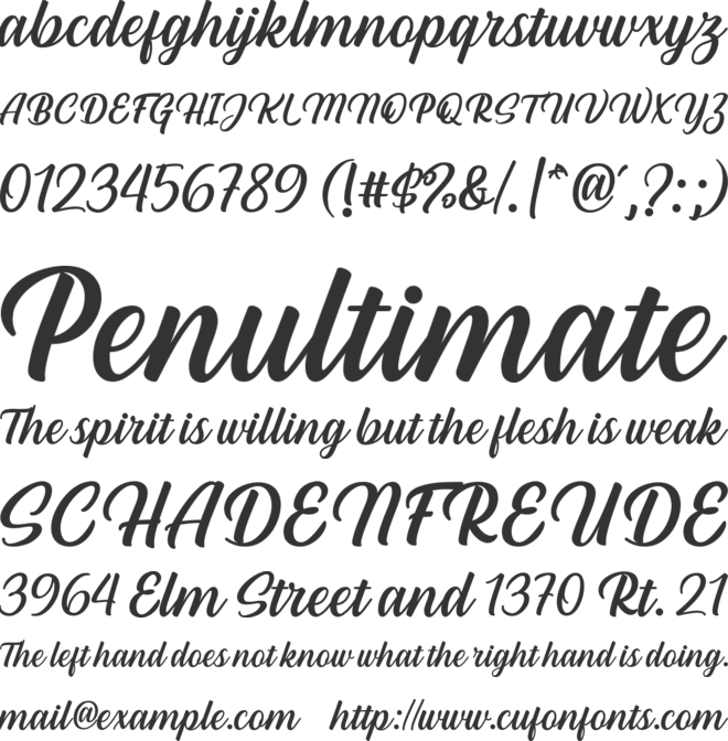 Hestina font preview
