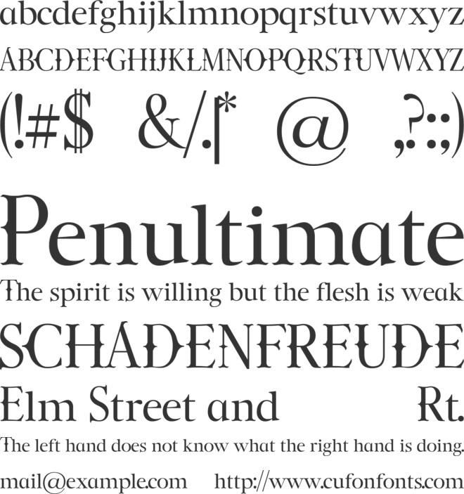 VECCHIO BRANDI font preview