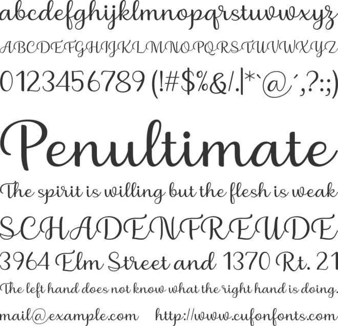 Briany font preview