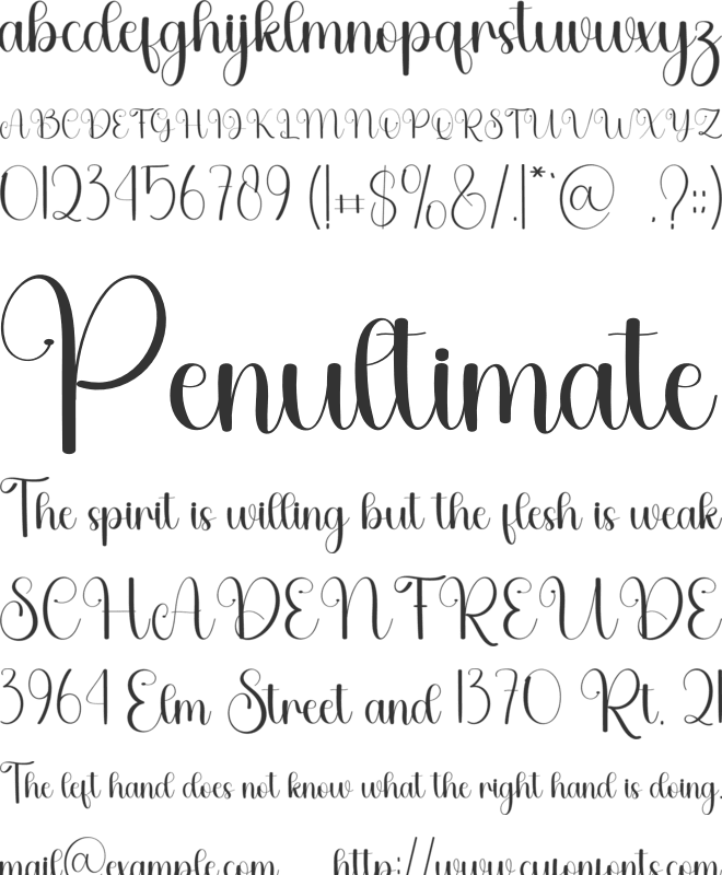 Similardays font preview