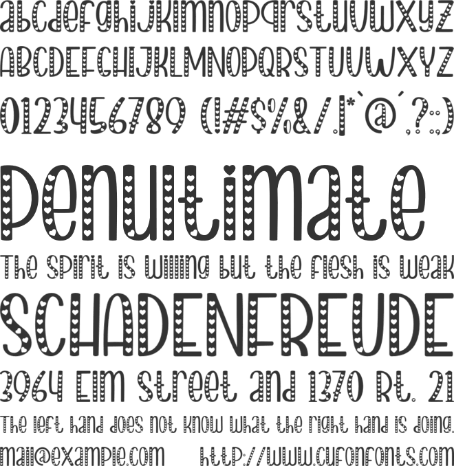 Lovely Winter font preview