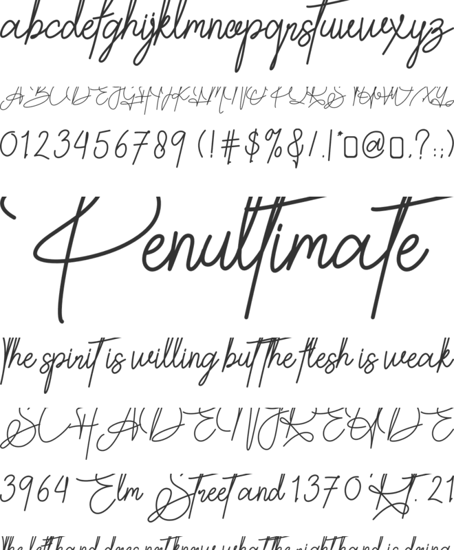 Reminder Lolita font preview