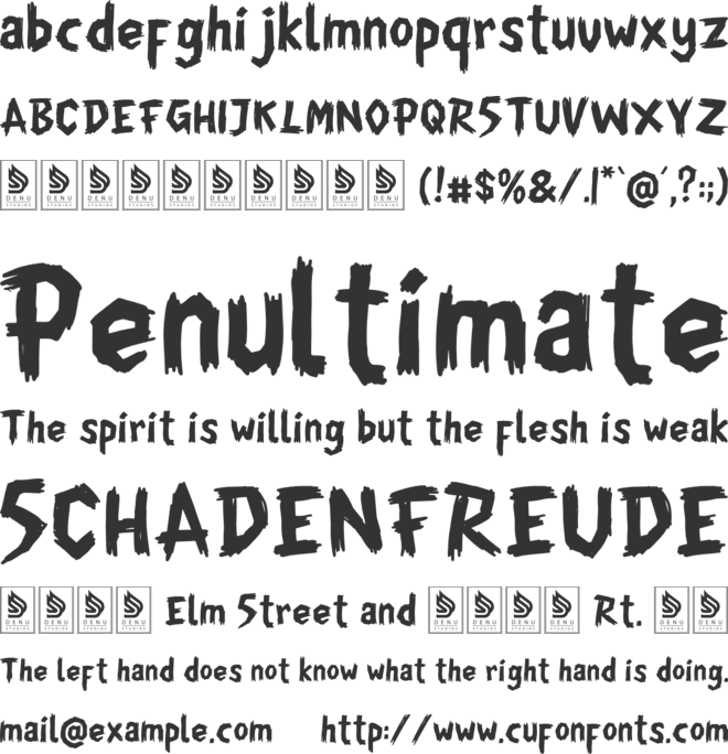 Chiller Mark font preview