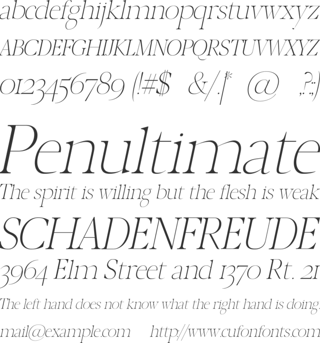 LUNA font preview