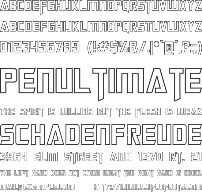 Fulturise Hollow font preview