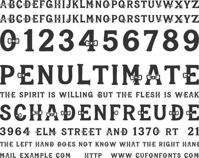 Amora Bow Font font preview