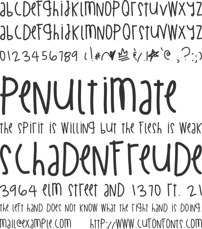 BillionMillionIWish font preview