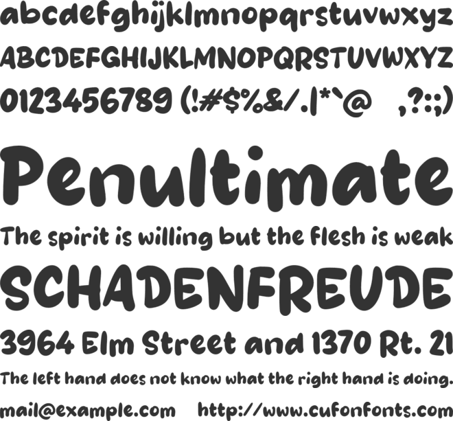 Zactoon font preview