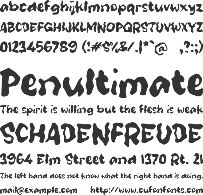 Zabwater font preview