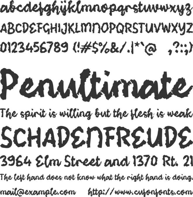 Zabityno font preview