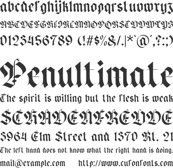 Engourdi font preview