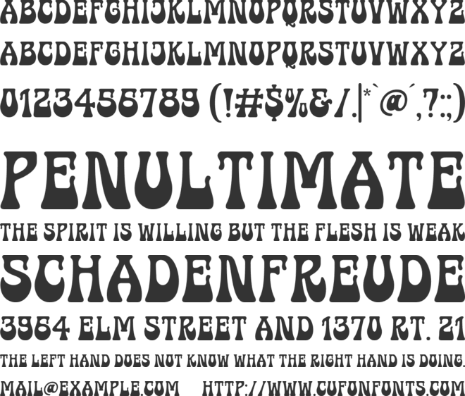 The Psychedelic Peace font preview