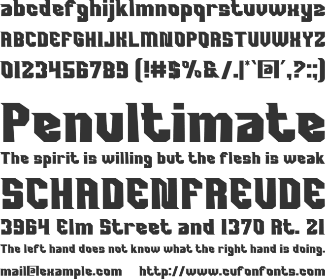 Pronair font preview