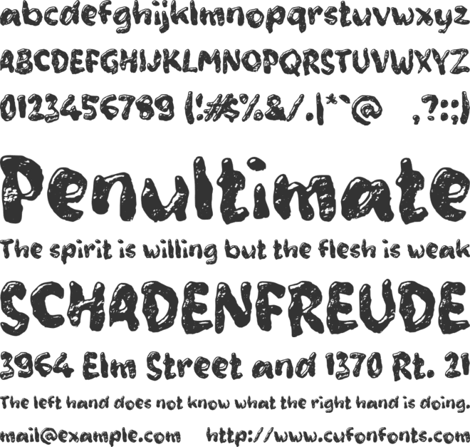 Zabostone font preview