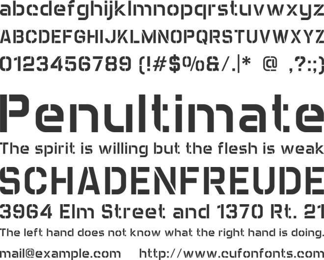 Champions Stencil font preview