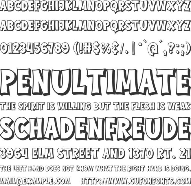 Awaken Design Extrude font preview