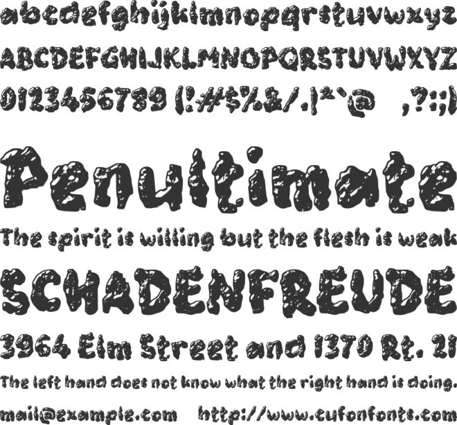 Zadrock font preview