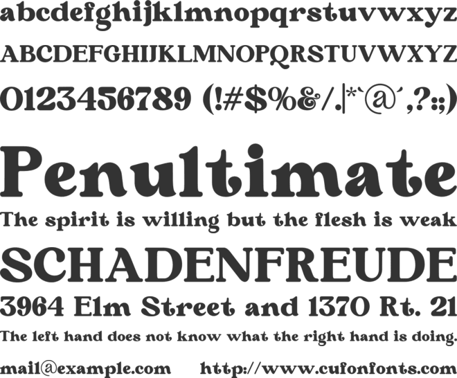 Never Aurora font preview