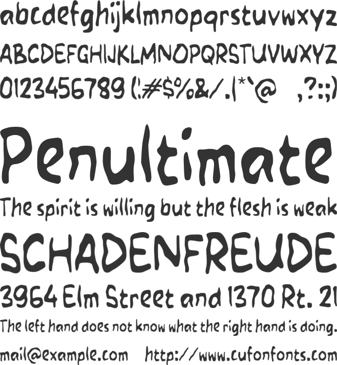 Zabenanya font preview