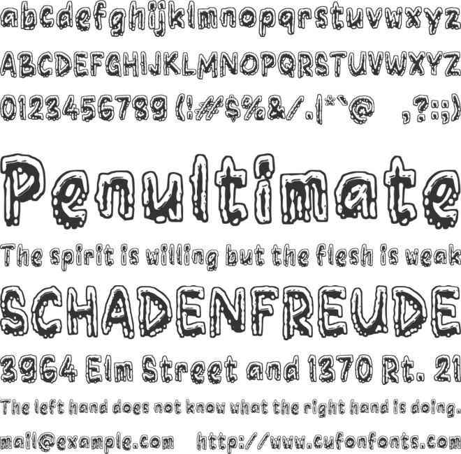 Zademe font preview