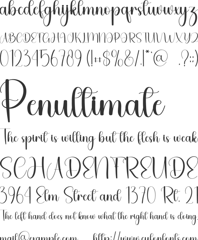 Simple Heart font preview
